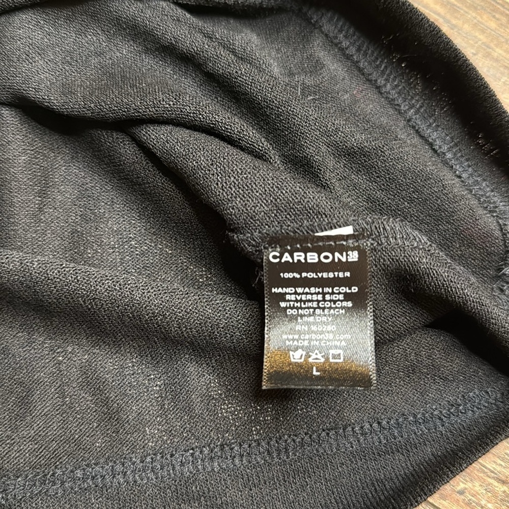 Carbon 38 faux diamond sleeve black top large new - Picture 5 of 7